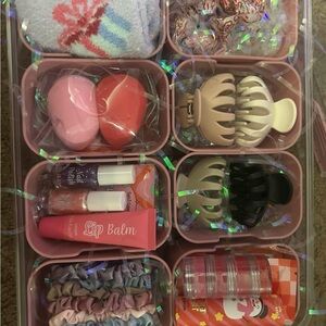 Pink Storage Organizer with Accessories